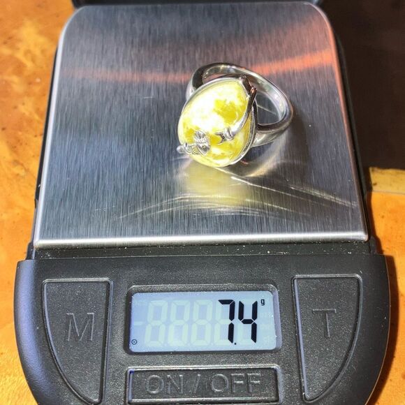 Natural Connemara Marble Sterling Silver Claddagh Ring Size 7 - Picture 9 of 9